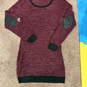 Maurices Maroon Knit Top with Black Trim